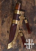 Viking seax Roskilde, damascus steel, semi-sharp