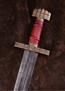9th century Viking sword Haithabu, damast steel, semi-sharp