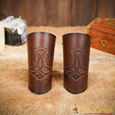 Mjolnir leather bracers, underarm guards