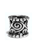 Medieval hair & beard bead, sterling silver