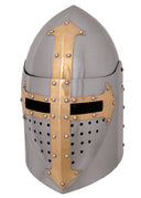 Sugarloaf helm, with hinged visor, polished, 1.6 mm