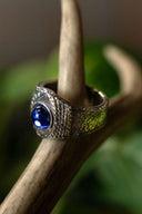 Medieval ring, blue, pewter