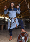 Germanic Thorsberg tunic herringbone pattern, blue