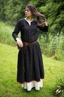 Cote, medieval dress, black/dark red
