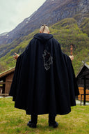 Viking cloak Fenrir, black, wool mix