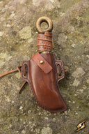 LARP skinner knife with holder, brown