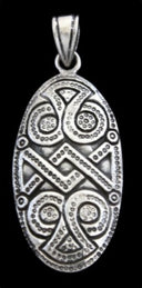 Shield pendant, sterling silver