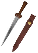 Bollock dagger with scabbard, semi-sharp