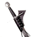 Leather sword holder with laces, black