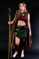 Leather skirt Nuala, green