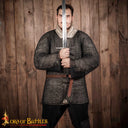 Hauberk with split, black, unriveted 10 mm