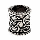 Beard bead with knot motif, silvered bronze
