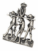 Pilgrim badge phallic procession, silvered bronze