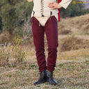 Medieval chausses, wool, dark red