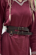 Double Viking belt Floki, dark brown
