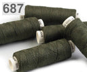 Linen yarn dark green 50m