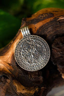 Vendel bracteate-amulet Seeland, sterling silver