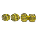 Viking glass bead melon shape, green, 5 pieces