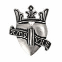 Pilgrim sign crowned heart 'Amours' Valenciennes, 14th century, silvered bronze