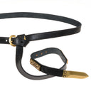 Alemanni belt Niederstotzingen with belt tongue and fittings, black leather, brass