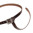 Medieval belt 'Erik of Pomerania', brown leather, silver plated brass