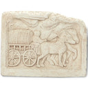 Wall relief barrel cart from Langres, Gallo-Roman, Alabaster plaster