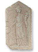 Wall relief Fortuna, Roman goddess of luck and fate, Alabaster plaster