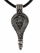Roman drop pendant, 1st century, silvered bronze