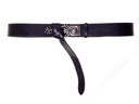 Roman belt with Triquetra fitting, 5 cm, black leather, silver plated brass