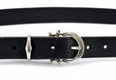 Classical Roman belt, 3cm, black leather, brass