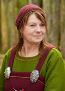 Gehaakte muts, 100% wol, rood-groen
