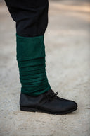 Leg wrappings Hredulf, green, wool mix