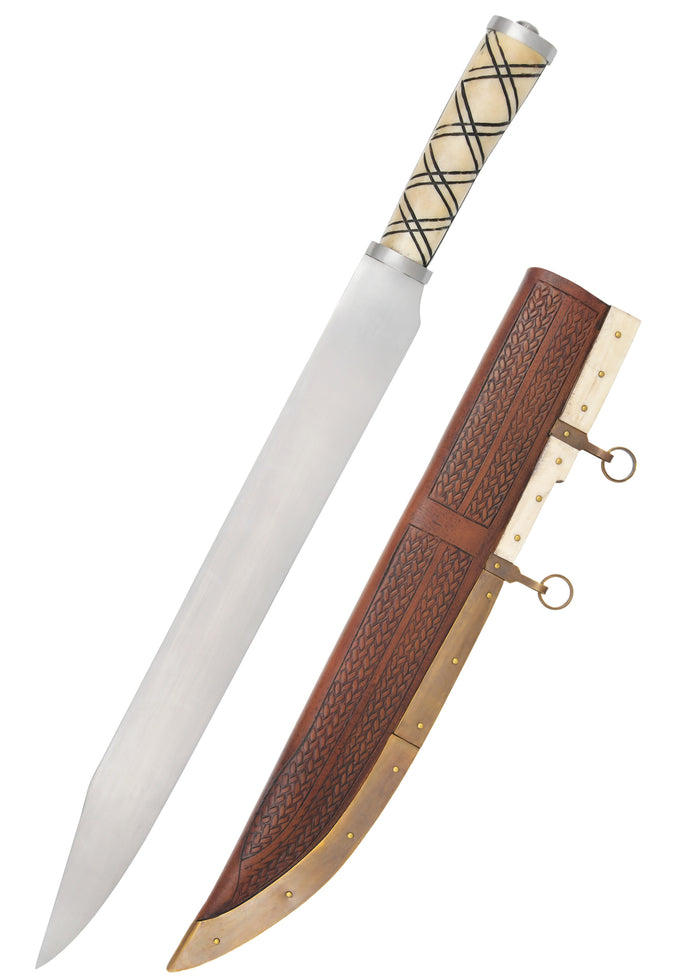 Deepeeka Viking seax met schede, semi-scherp