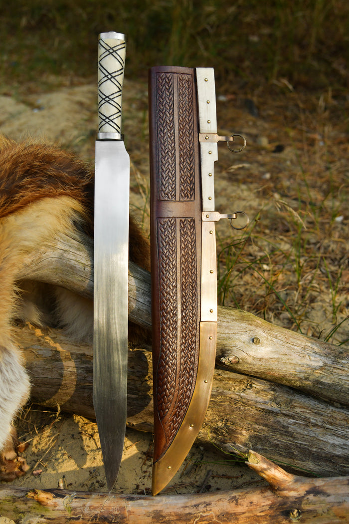 Deepeeka Viking seax met schede, semi-scherp