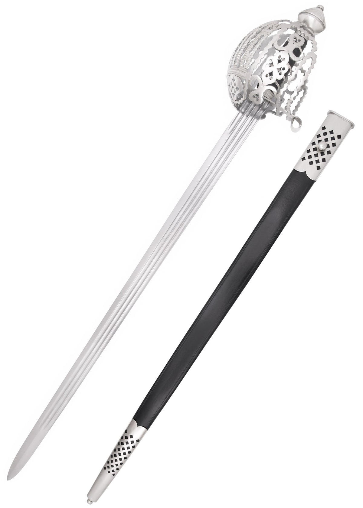 Deepeeka Schots basket-hilted broadsword, Stirling stijl, 18e eeuw, semi-scherp