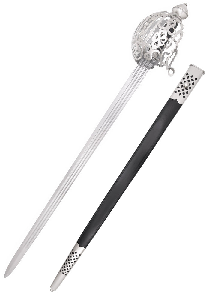 Deepeeka Schots basket-hilted broadsword, Stirling stijl, 18e eeuw, semi-scherp
