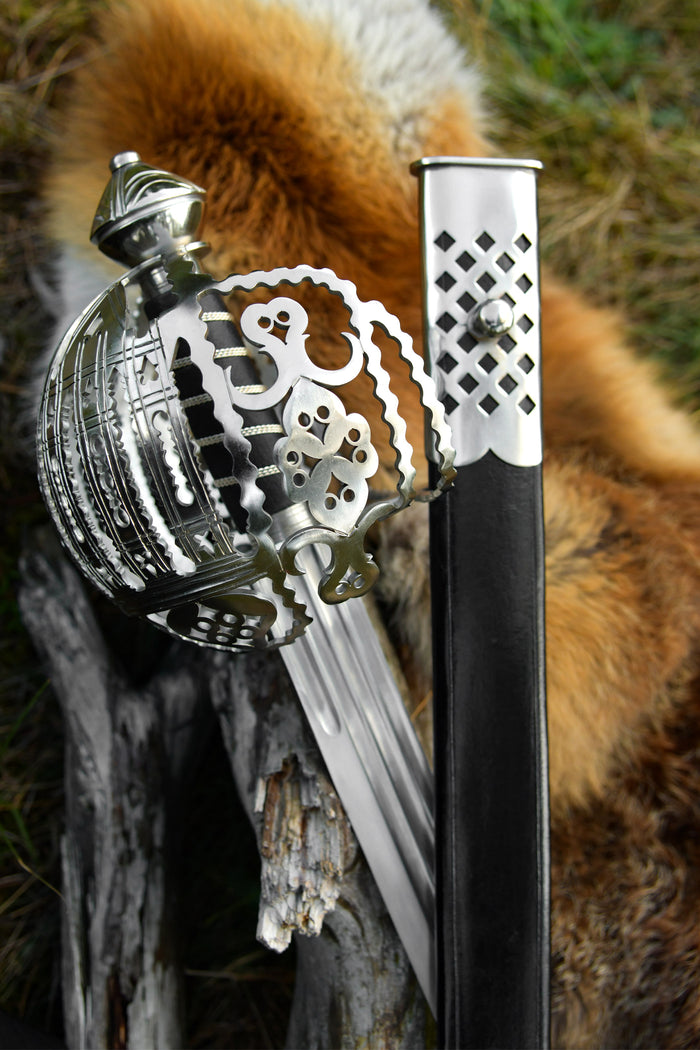 Deepeeka Schots basket-hilted broadsword, Stirling stijl, 18e eeuw, semi-scherp