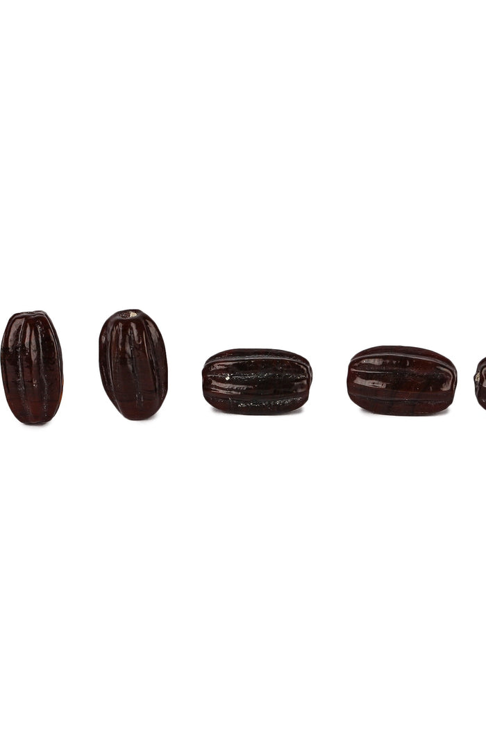 Viking glass bead Taxinge, brown, 5 pieces