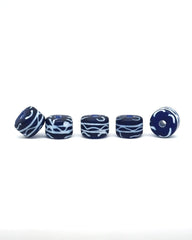 Viking glass bead Havdhem, Gotland, blue-white, 5 pieces