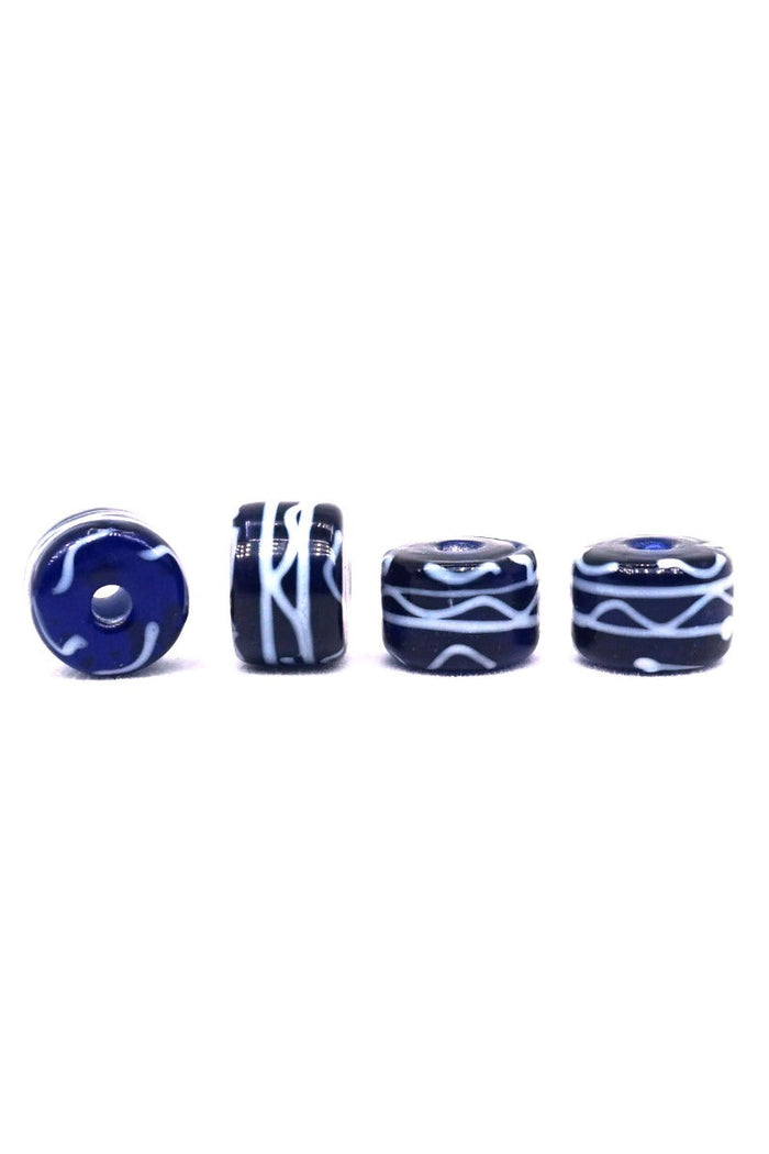 Viking glass bead Havdhem, Gotland, blue-white, 5 pieces
