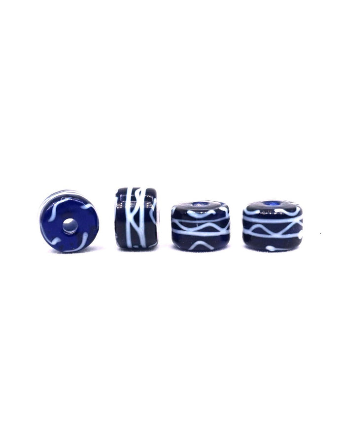 Viking glass bead Havdhem, Gotland, blue-white, 5 pieces