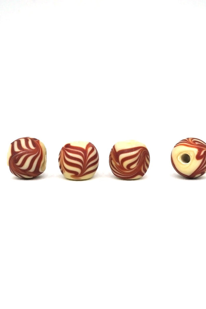 Viking glass bead Grötlingbo (Gotland), beige, 5 pieces