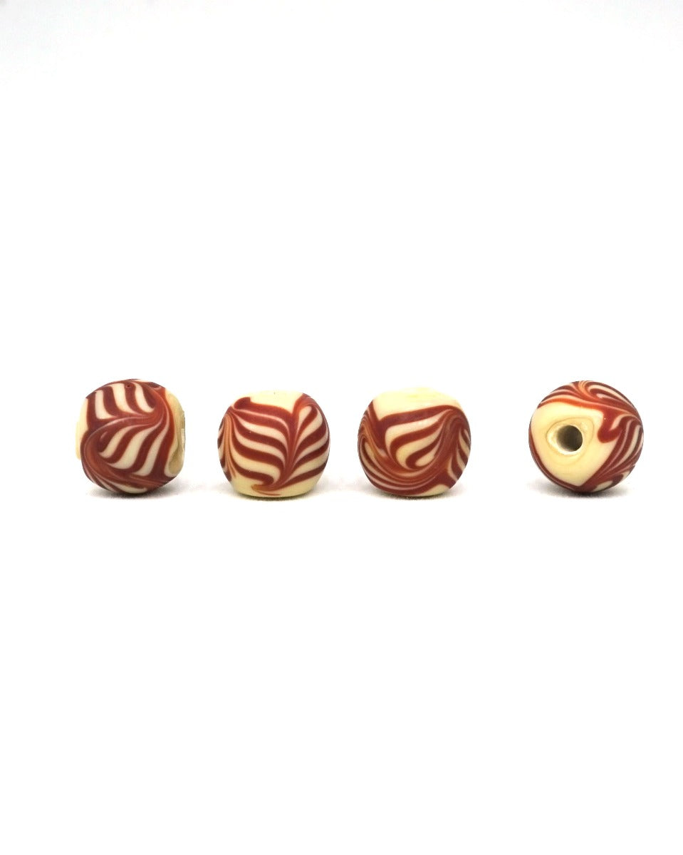 Viking glass bead Grötlingbo (Gotland), beige, 5 pieces