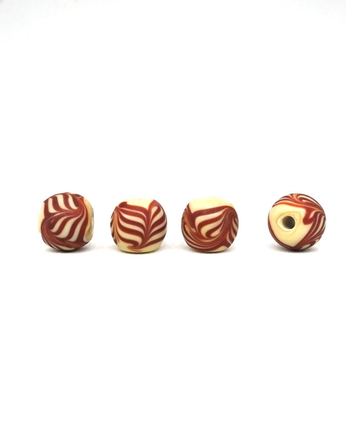 Viking glass bead Grötlingbo (Gotland), beige, 5 pieces
