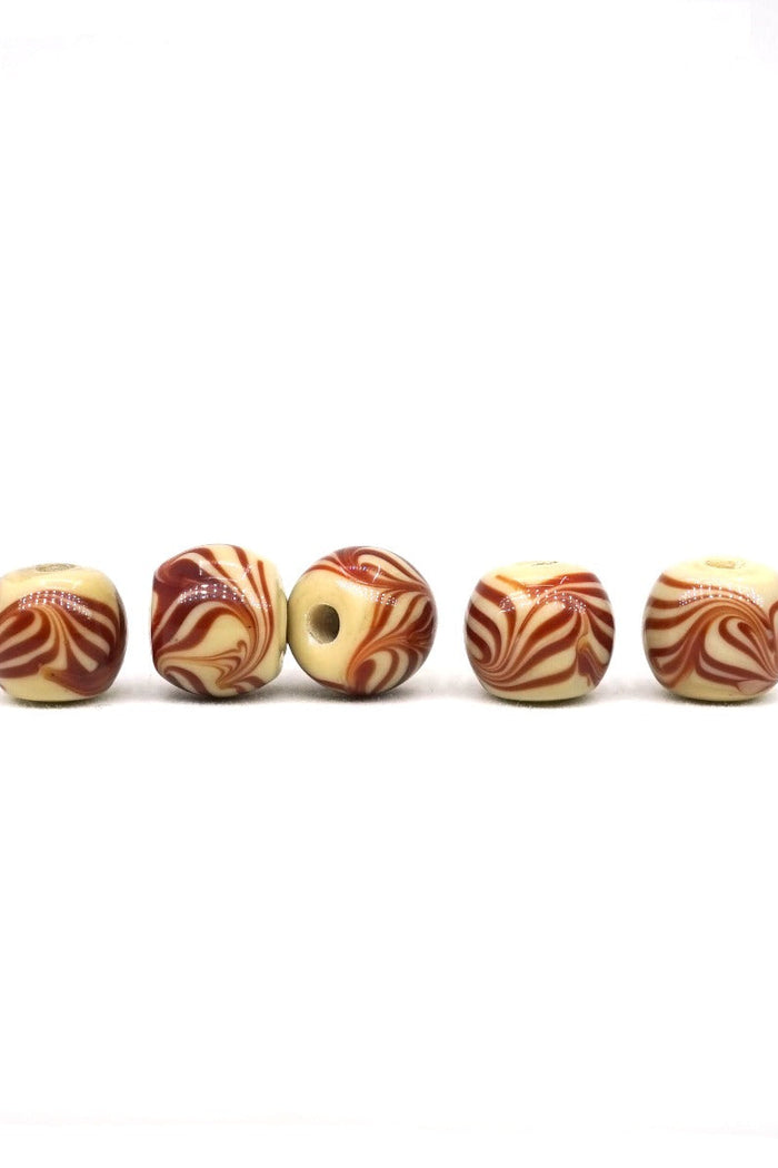 Viking glass bead Grötlingbo (Gotland), beige, 5 pieces