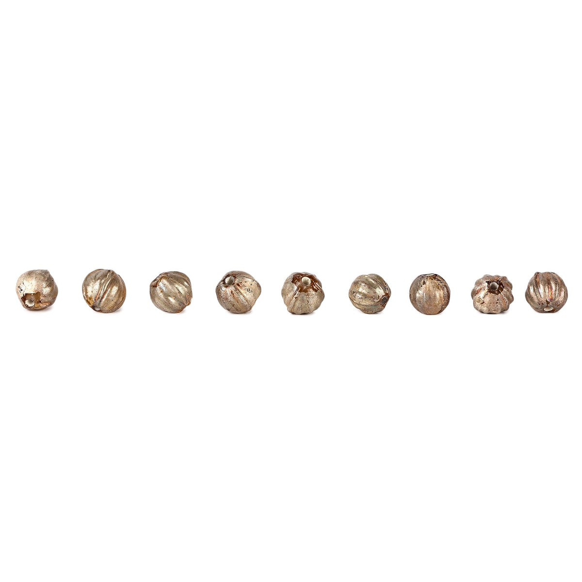 Viking glass bead Birka, silver foil, 5 pieces