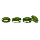 Flat Viking glass bead Kaupang (Larvik, Norway), green, 5 pieces