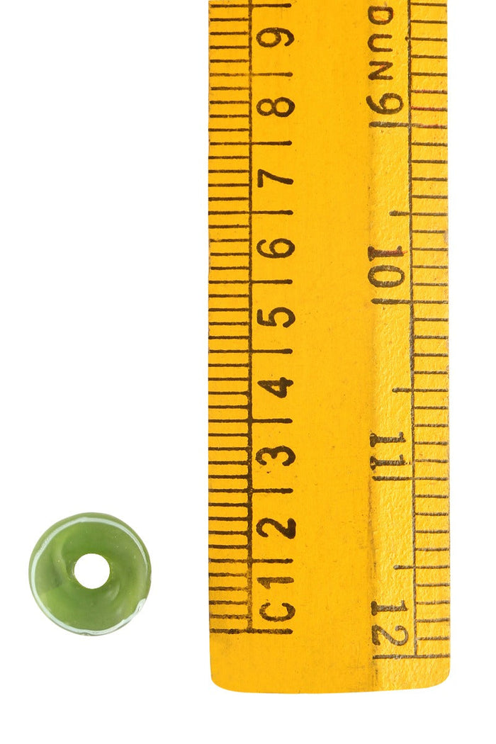 Flat Viking glass bead Kaupang (Larvik, Norway), green, 5 pieces