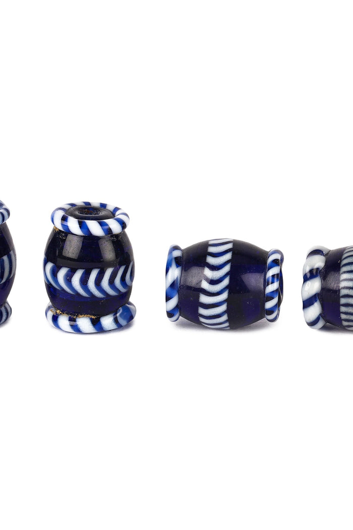 Viking glass bead Hitra (Norway), blue, 5 pieces