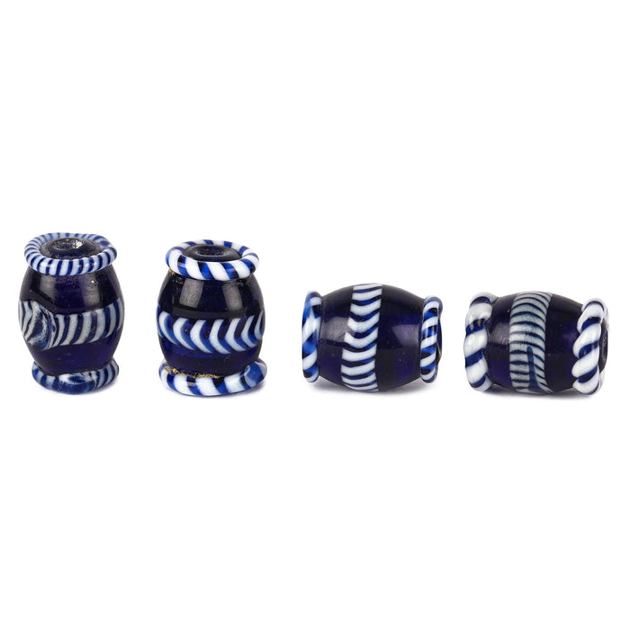 Viking glass bead Hitra (Norway), blue, 5 pieces